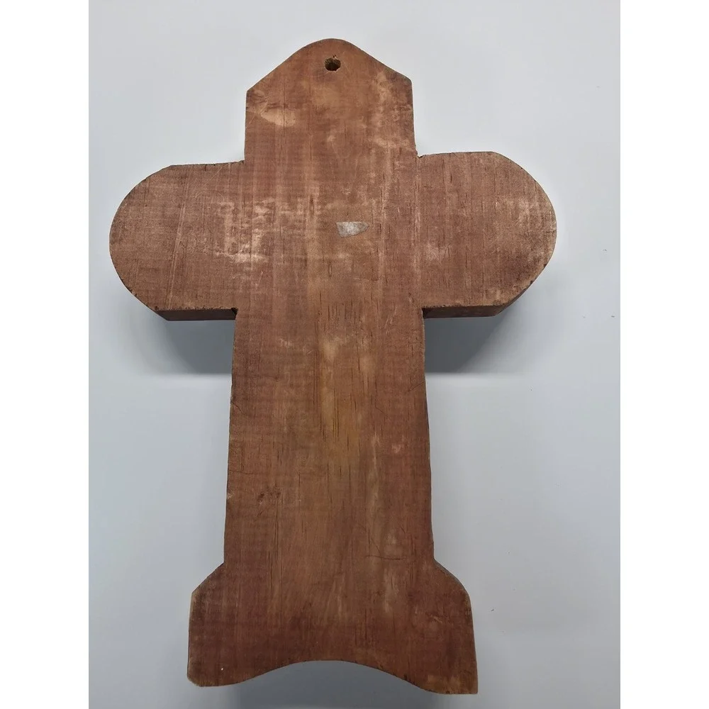 Beautiful Vintage Wood Cross With Silver Cross Overlay Wall Hanging, Stunning